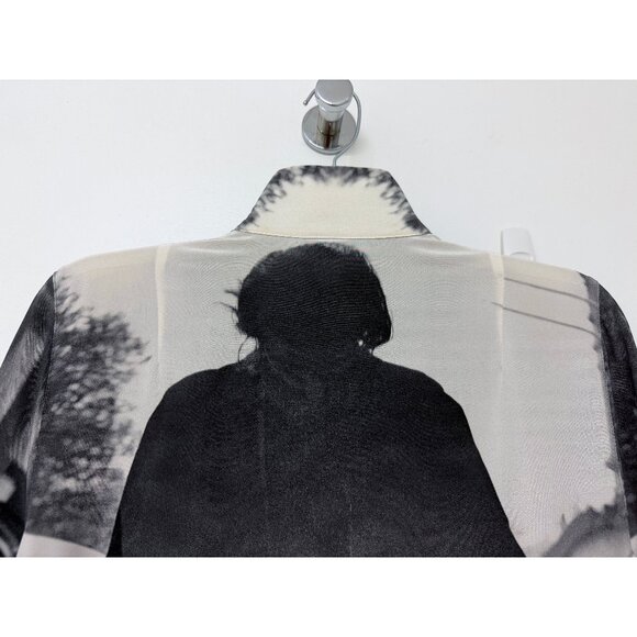 Akris Three Women Vivian Maier Print Silk Top Blouse Black Gray Photo Car 8 - Picture 9 of 16